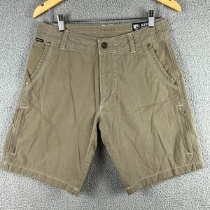 Kuhl Shorts Mens 30 Olive Vintage Patina Dye Outdoor Hiking Lightweight 11" ins